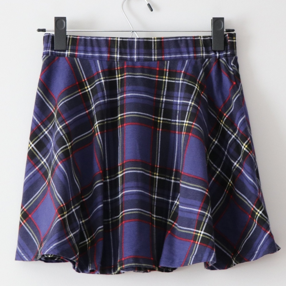 Vintage | Purple Plaid Skater Skirt